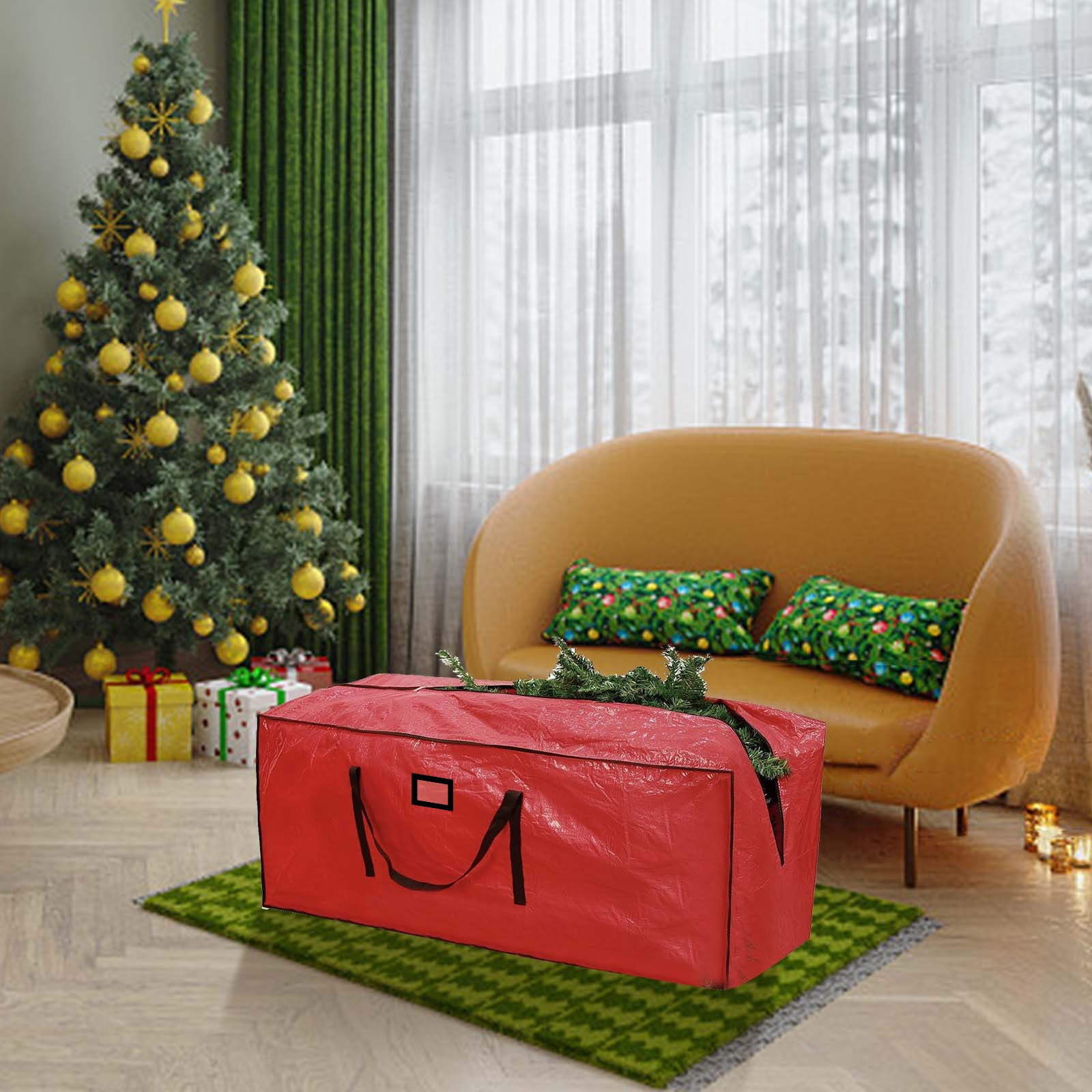 Sac De Rangement Sapin De Noël Oxford Étanche Double Fermeture Éclair - Jusqu'à 10,2 M