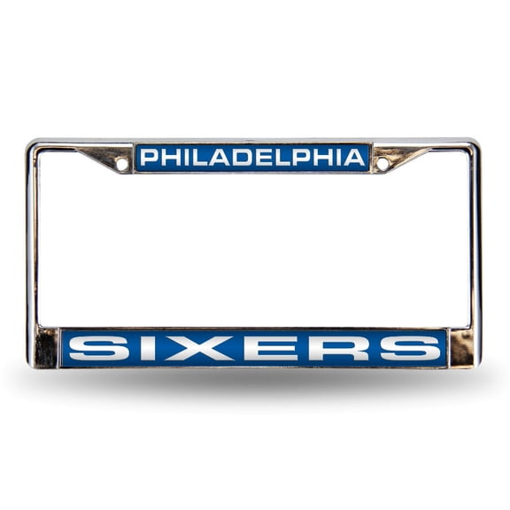 Philadelphia Basketball 76ers Blue Chrome Metal License Plate Frame Holder
