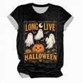 thumbnail image 4 of Godom Halloween Teacher Shirts for Women Ghost Reading Books Shirt Funny Tee Halloween Party Short Sleeve Tops, 4 of 4