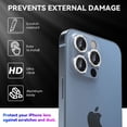 thumbnail image 2 of Camera Lens Protector for iPhone 13 Pro - iPhone 13 Pro Max, 9H Tempered Glass Film, Aluminum Alloy Lens Protective Cover, Bling, 2 of 5