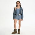 thumbnail image 5 of Liyamei Girls Lightweight Denim Shorts with Button for Summer Size 3-14,Blue, 5 of 6