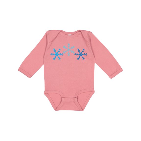 Inktastic Snowflakes Winter Christmas Gift Boys or Girls Long Sleeve Baby Bodysuit