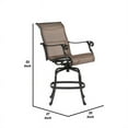 thumbnail image 4 of Benzara Zoe 27" Swivel Metal & Fabric Sling Barstools in Brown (Set of 2), 4 of 5