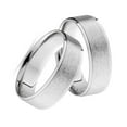 thumbnail image 2 of Pompeii3 14K White Gold His Hers Brushed Wedding Band Ring Set, 2 of 5