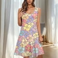 thumbnail image 2 of SELONE Gowns and Evening Dresses Women Crew Neck Sleeveless Midi Nightdress Soft Sleep Dress with Pockets Floral Homewear, 2 of 7