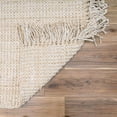 thumbnail image 3 of Hauteloom Senneterre Handwoven Solid Sea Grass Bleached Jute Rug - Natural Fiber Area Rug - Natural Fringe Tassel - Rattan Wicker Look Carpet - Beige, Cream - 3' x 5', 3 of 6