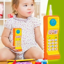 Loespoir Mini Cell Phone Toy with Music, Flash Light Childrens Toy, Music Education Toy, Remote Control Gift, Kids Entertainment, Sensory Play(Orange)