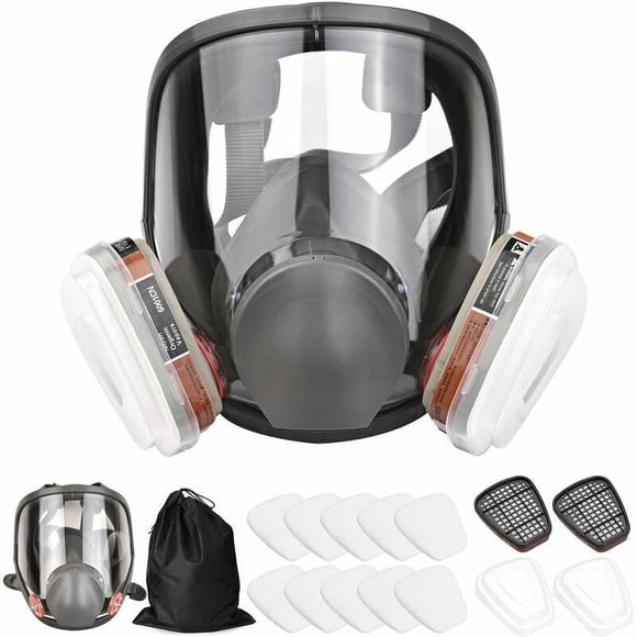 Chemical Work Guardian, máscara respiratoria de cara completa con cubierta facial a prueba de polvo, arnés de cabeza ajustable de cuatro puntos