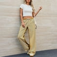 thumbnail image 4 of Women's Street Style Striped Wide Leg Jeans, Color Blocked Casual Loose Fit Straight Leg Denim Pants with Comfortable Stretch Fabric for Daily Wear, Entertainment and Fashion Outfits Yellow L, 4 of 8