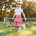 thumbnail image 6 of Girls Skirted Leggings 2 in 1 High Waisted Flowy Athletic Tennis Skirt Kids School Dance Tights, 6 of 8