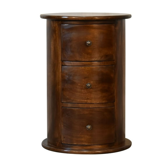 Lesuto 3 Drawer Chestnut Drum - Modern, Wood, 1 Drawers