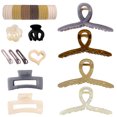 thumbnail image 1 of 1 Juego de pinzas para el pelo rizado de color gelatina, accesorios para el cabello con banda de cuero combinada, cola de caballo alta, 1 of 6