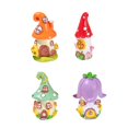 thumbnail image 1 of Juego de 4 estatuas de hadas, figuras de casa de hadas, figuras de casa en miniatura, mini cabañas pequeñas para césped, patio de jardín, decoración, 1 of 8
