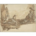 thumbnail image 3 of Claude Louis Desrais 24x20 Black Modern Framed Museum Art Print Titled - Allegories of Africa and America, 3 of 5