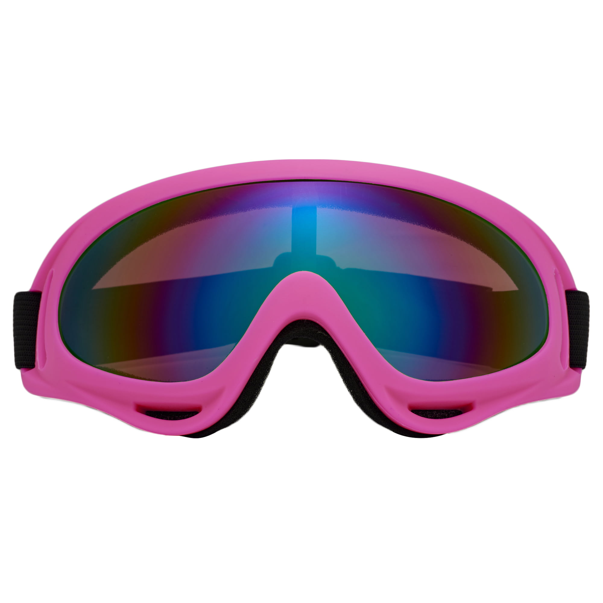Pink Snow Ski Googles Windproof UV400 Snowboard Double Lens Anti-Fog Layers Foam 