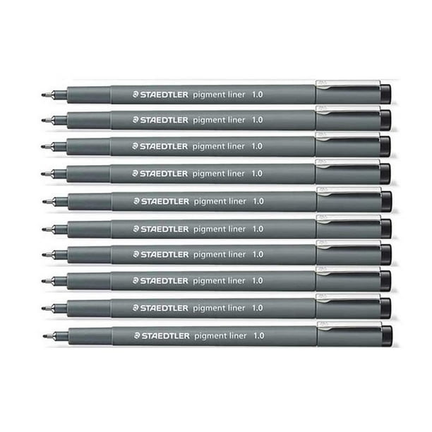 Plumón de Línea Fina STAEDTLER Pigment Liner 308 Negro 1.0 mm - Paquete de 10