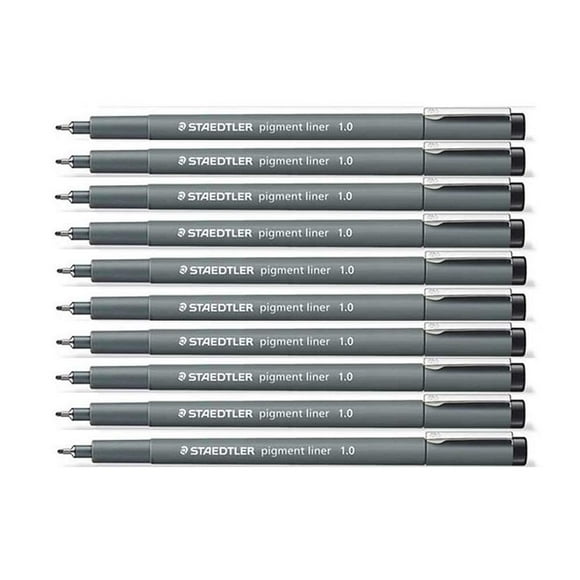 Plumón de Línea Fina STAEDTLER Pigment Liner 308 Negro 1.0 mm - Paquete de 10