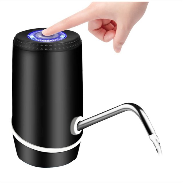 Dispensador de Agua de 5 Galones, Bomba Eléctrica para Botella de Agua con Interruptor y Carga USB, Bomba Dispensadora de Agua Portátil Negra