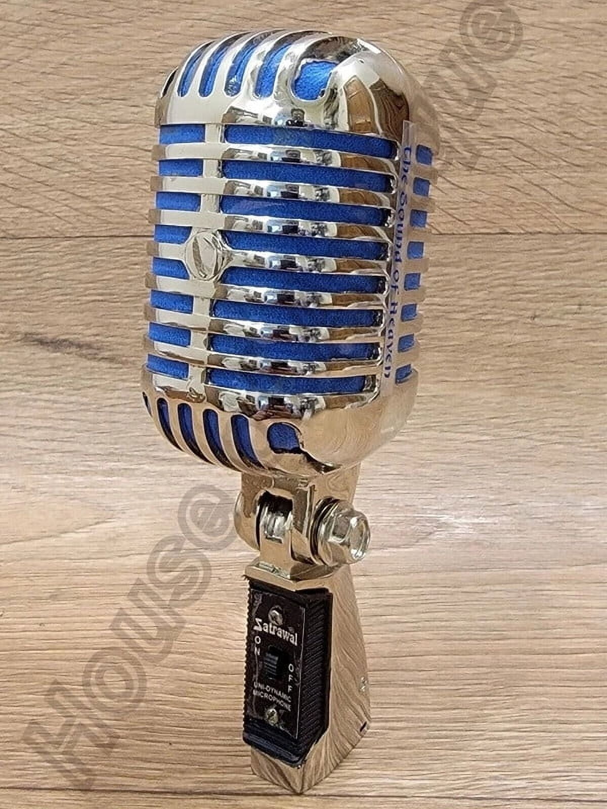 House of Antique Retro Classic Dynamic Metal Mesh Microphone with Adjustable Stand – Vintage Style