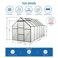 thumbnail image 4 of Aurlrtil 12'x6' Polycarbonate Greenhouse, Large Aluminum Walk-in Green House With 2 adjustable roof windows, Black, 4 of 10