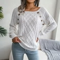 thumbnail image 2 of Tricot pour Femmes Automne Hiver Décontracté Col Carré Manches Longues Léger, 2 of 8