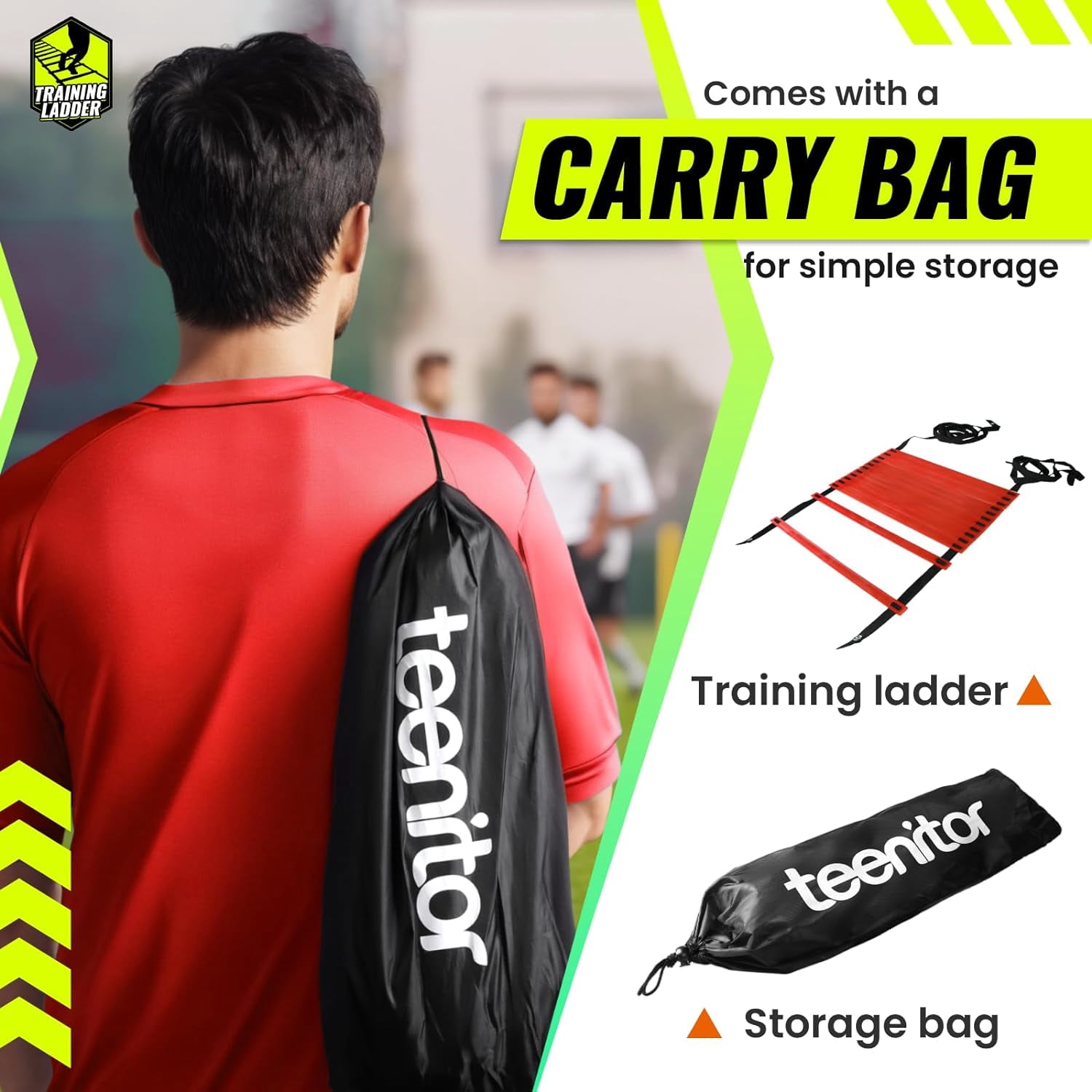 Agility Ladder Speed Ladder Training Ladder for Soccer, Speed, Football Fitness Feet Training Carry Bag Agility Training Equipment 13 rungs, 23 feet Red,23 ft