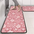 thumbnail image 2 of Kitchen Rugs Sets Of 2,Pink Pioneer Flower and Paisley Pattern Anti Fatigue Kitchen Mat Rugs Non Slip Washable,Decorative Kitchen Floor Mats for Kitchen,Sink,Laundry,17"x47"+17"x47", 2 of 5