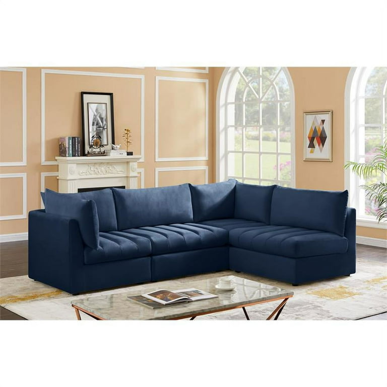 Meridian Furniture Jacob Velvet Modular Sectional 5A Meridian Furniture Jacob Velvet Modular Sectional 5A