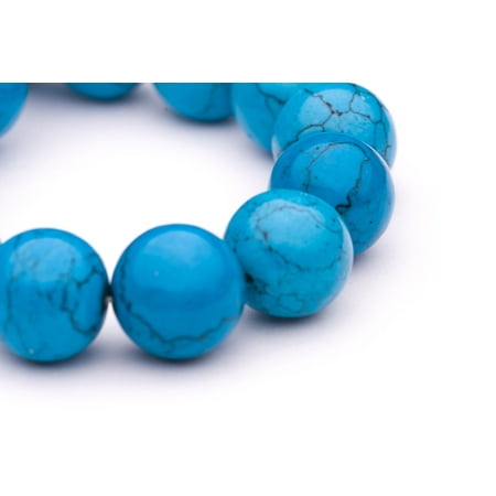- Round - Shaped Man Made Turquoise Beads Semi Precious Gemstones Size: 16x16mm Crystal Energy Stone Healing Power for Jewelry Making