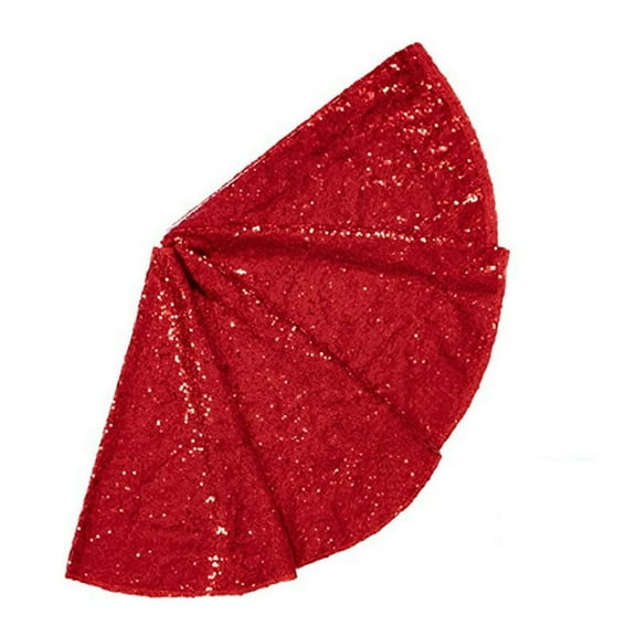 Christmas Small Tree Skirt, 36 Inch Sequin Skirt for Sparkle Xmas Mat Decorations Red