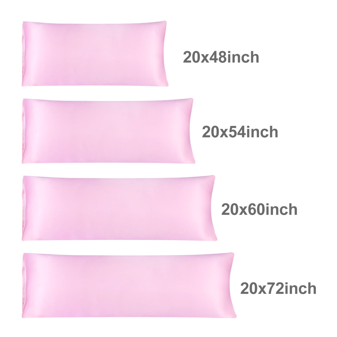 Unique Bargains Luxury Silky Satin Body Pillow Case Light Pink 20" x 54"
