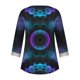thumbnail image 5 of ICHUANYI Liquidación Moda Mujer Verano V-Cuello Manga Larga Manga 3/4 Impresión Casual Camiseta Blusa Tops ICHUANYI WER202308253984, 5 of 5
