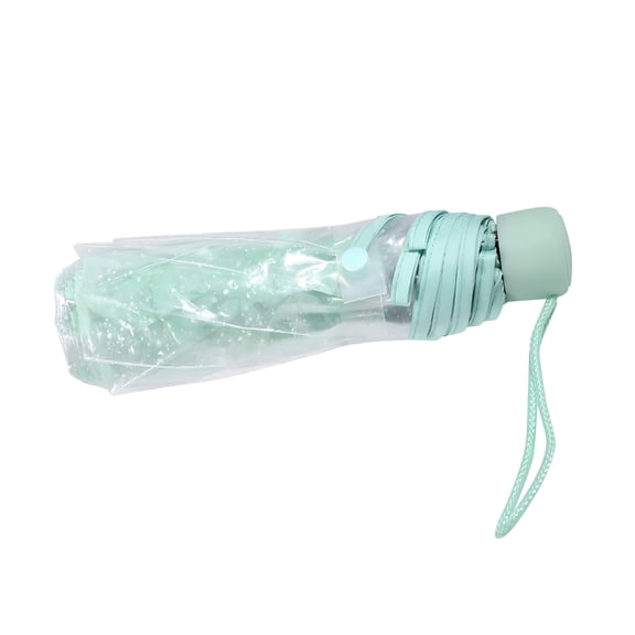 MISSMILE Transparent Cherry Blossom Umbrella, Clear Umbrella Travel Floral Rain Plastic Folding Cute Outdoor Fashionable for Girls for Adult Kids Toddler Princess Women