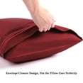 thumbnail image 5 of REGALWOVEN Set of 2 Long Staple Combed Cotton Cal King Pillowcases, Burgundy 20"x40", 5 of 8
