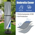 thumbnail image 5 of Neween Patio Umbrella Cover 420D Oxford Fabric Patio Market Umbrella Covers Waterproof with Zip for 10'-14' Offset Umbrella Garden Outdoor Umbrella (Gray), 5 of 7