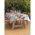 thumbnail image 3 of Outdoor Tablecloth with Umbrella Hole for Patio/Picnic/Party/Camping, Turtle Coastal Waterproof Table Cloth Rectangle Table Cover Washable, Nautical Summer Beach Coral Seahorse Jellyfish (52"x 70"), 3 of 8