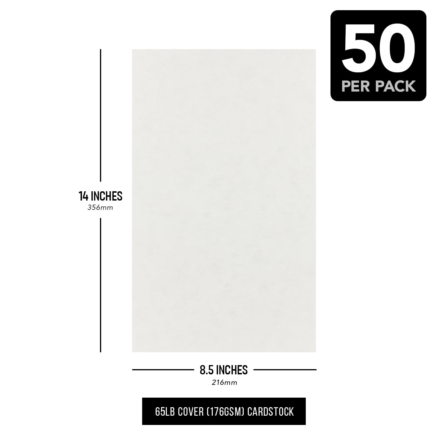 Fleece White Parchment Cardstock – Multipurpose Parchment Card Stock for Certificates, Menus and Wedding Invitations | Medium Weight 65lb Cover (176gsm) | 8.5 x 14” (Legal Size) | 50 Sheets per Pack