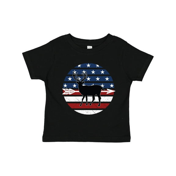 Inktastic Deer Bow Hunting USA Flag Boys or Girls Toddler T-Shirt