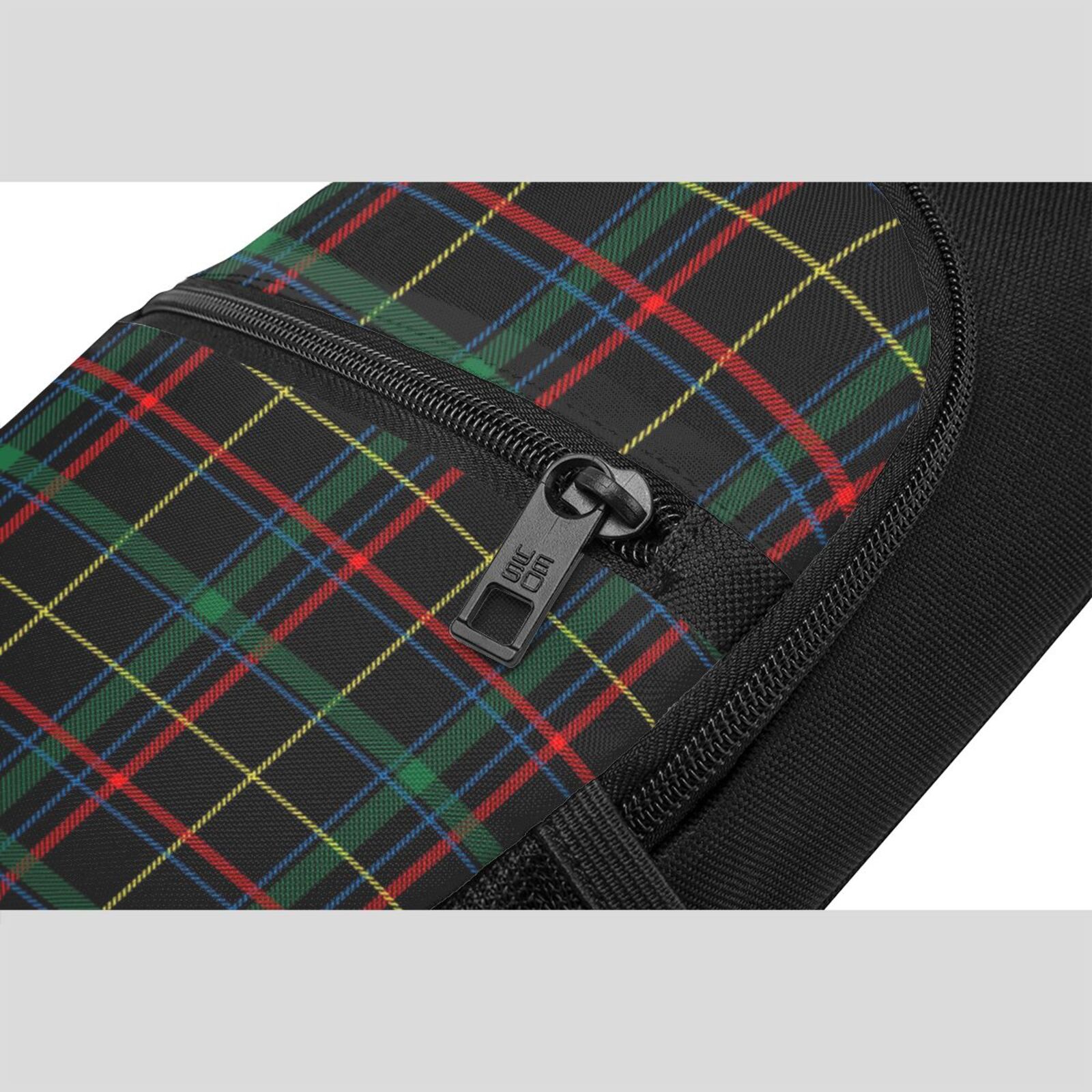 Xecao's Buffalo Plaid Dark Green Print Sling Bag: A Versatile Chest, Shoulder, and Crossbody Backpack for Casual Days Out, Perfect for Both Men and Women