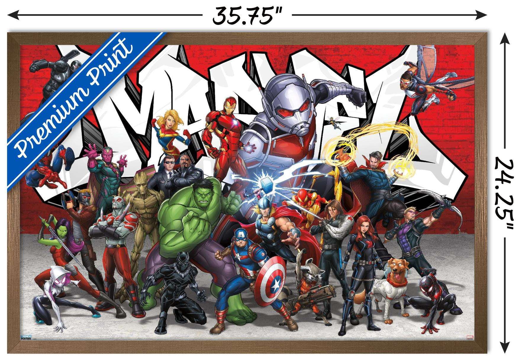 Marvel Comics - Animated Group Wall Poster, 22.375" x 34", Framed