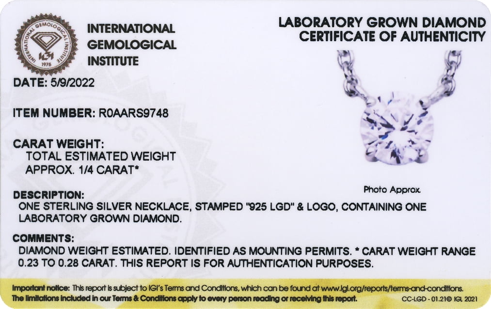 Forever Facets 1/4 CT TW Lab Grown Diamond Necklace in Platinum over Sterling Silver, Adult Female
