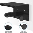 thumbnail image 5 of Toilet Paper Holder, Roll Paper Holder Without Drilling Toilet Paper Holder, Paper Dispenser with Shelf, SUS 304 Stainless Steel, Self-adhesive and Wa, 5 of 5