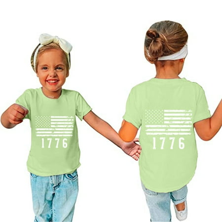 

PEASKJP Toddler T Shirs Girls Skin-Friendly Girls Summer Cute T Shirts Casual Short Sleeve V Neck Plain Tunic Tops Green 9-10 Years