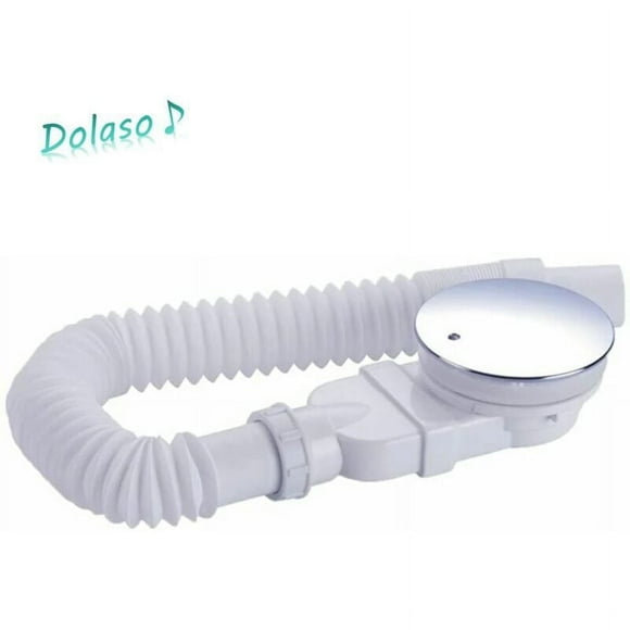Chrome Plated ABS Low Profile Shower Drain, Expandable P-Trap Pipe With Odour Barrier, Flexible Hose For Customizable Fit, High Water Flow Ensures Quick Drainage, Compatible With Shower Trays