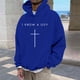 thumbnail image 1 of MHFRRA Sudadera con Capucha y Diseño de Jersey, Informal, Cómoda y Urbana para Creyentes Azul, 1 of 3