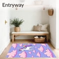 thumbnail image 3 of ODIKA 8'x10' Machine Washable Non-Slip Area Rug, Fairytale Horned Adventure Mystical Journey Across Clouds High Traffic Rug with Pad, Pink, 724010, 3 of 8