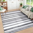 thumbnail image 3 of Astorug 5x8 ft Gray Fade-Resistant Rug Geometric Boho Carpet, Thin Low-Pile for High Traffic Living Rooms & Dining Areas, 3 of 8