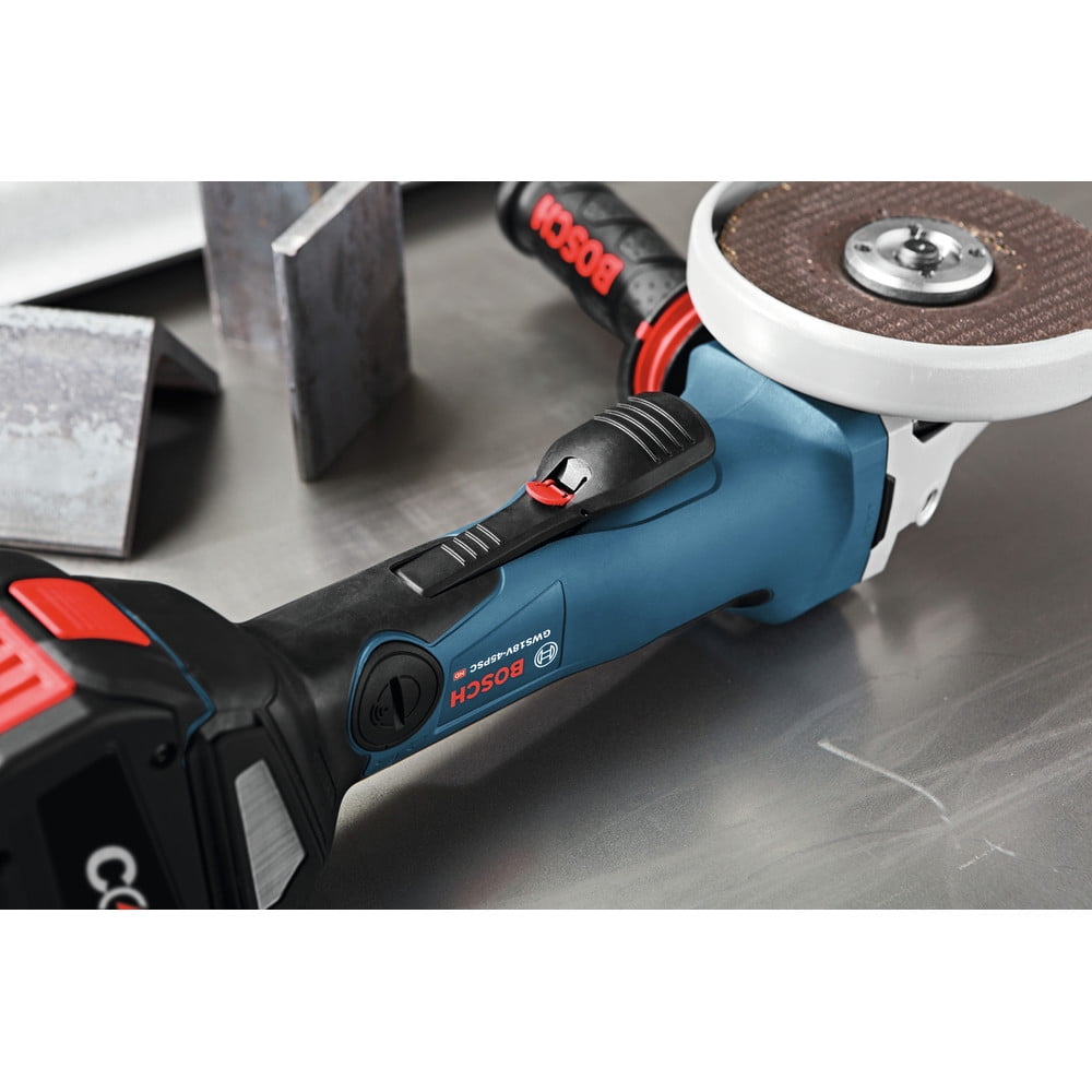 Restored Premium Bosch GWS18V-45PCN-RT 18V EC/4-1/2 in. Brushless Connected-Ready Angle Grinder with Paddle Switch (Tool Only) (Refurbished)
