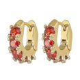 thumbnail image 4 of 1 par de lindos pendientes de aro pequeños de color dorado, tendencia 2022, nuevos con C transparente, blanco, 4 of 5
