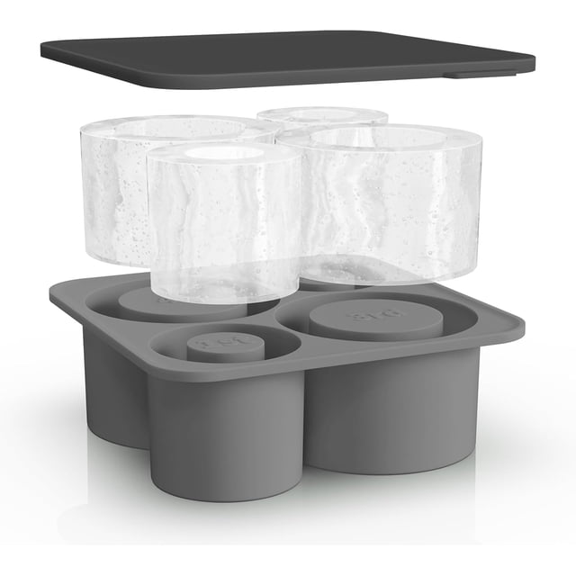 Molde de hielo para vaso Stanley Cup de 40 oz, 30 oz, 20 oz y 14 oz, bandeja de cubitos de hielo de silicona con tapa para congelador, bebidas heladas, jugos, whisky, cócteles, 4 piezas de